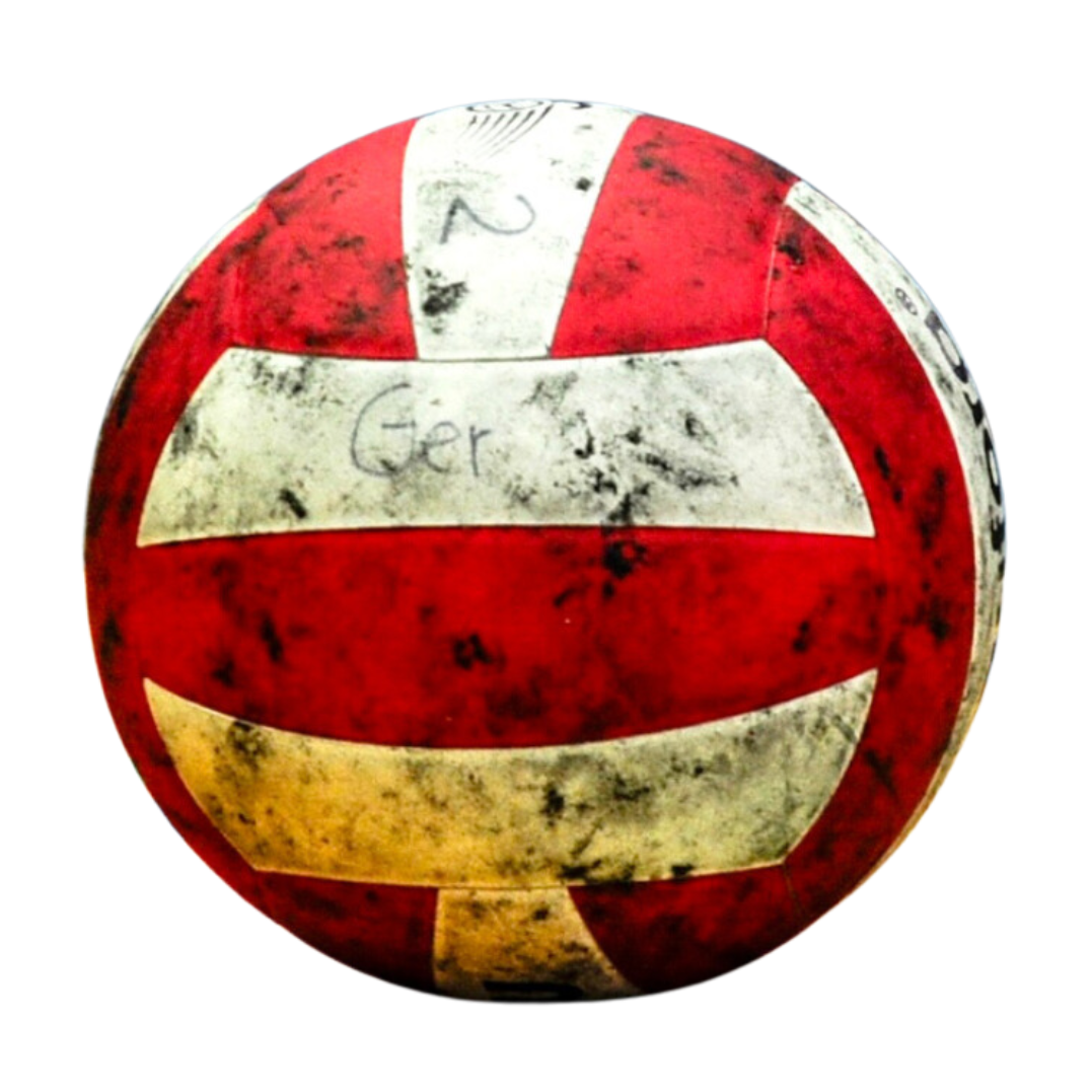 Rollstuhlrugby-Spielball: Ein Volleyball mit spezieller Beschichtung.
